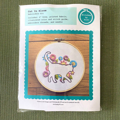 Stitches by Tiff Cat in Bloom Silhouette Craft DIY Embroidery Kit