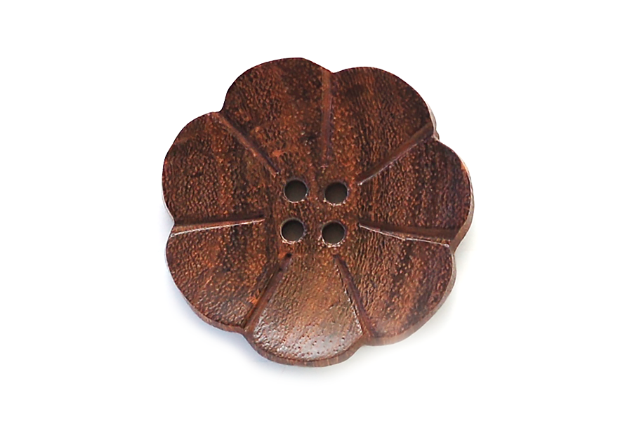 Skacel Wood Flower Round Button