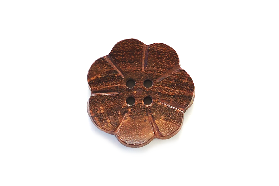 Skacel Wood Flower Round Button