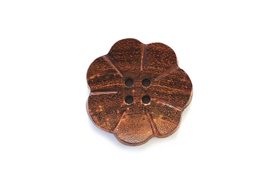 Skacel Wood Flower Round Button