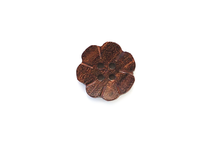 Skacel Wood Flower Round Button