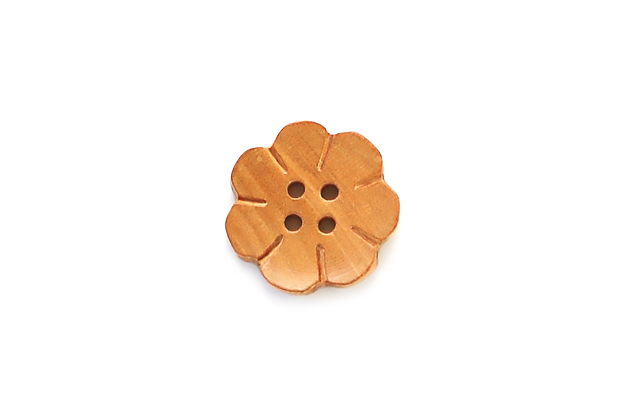 Skacel Wood Flower Round Button