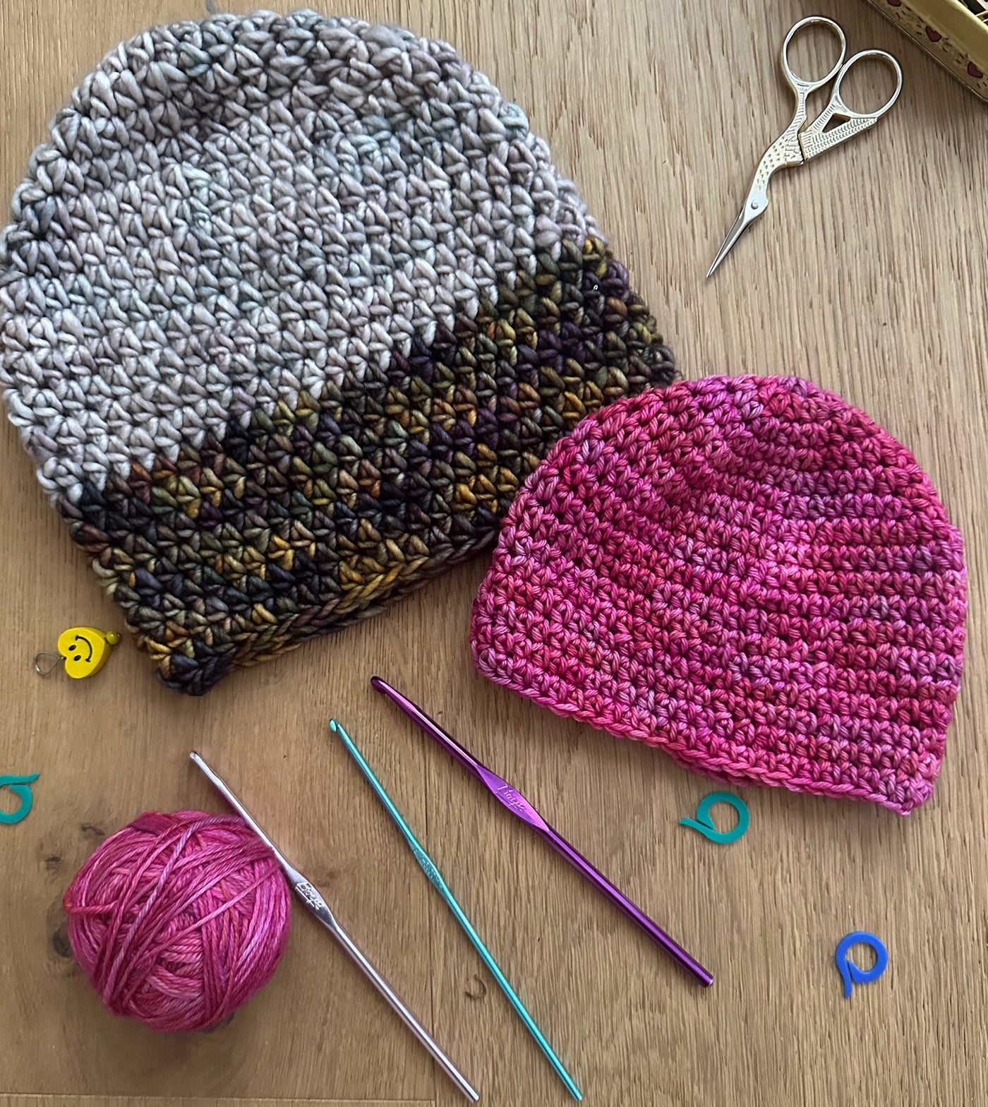 Crochet Skill Building Project 3 - Basic Crochet Hat - 2 part class