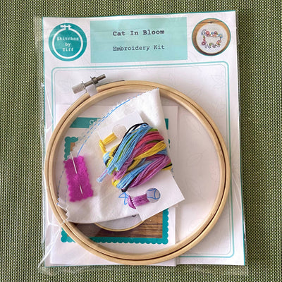Stitches by Tiff Cat in Bloom Silhouette Craft DIY Embroidery Kit