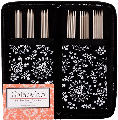 ChiaoGoo Stainless Steel 6" Double Point Needle Set