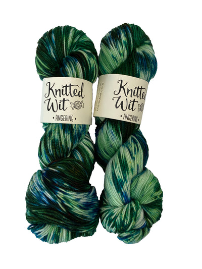 Knitted Wit Fingering Variegated Superwash Merino Wool Knitting Yarn