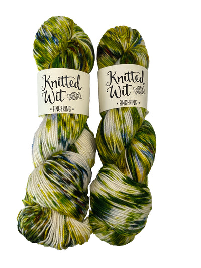 Knitted Wit Fingering Variegated Superwash Merino Wool Knitting Yarn