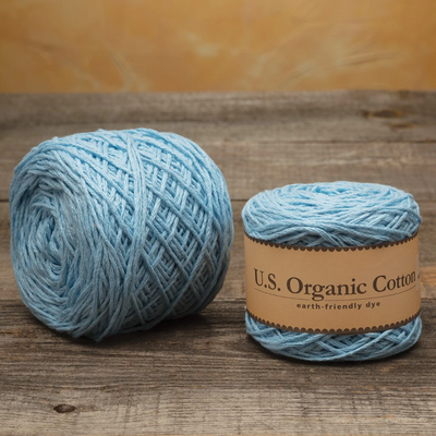 Organic Cotton Balls Sport Weight Yarn | Baby Blue