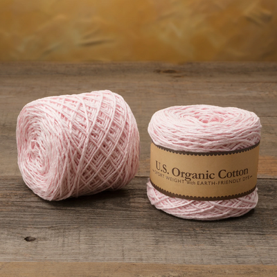 Organic Cotton Balls Sport Weight Yarn | Baby Blush