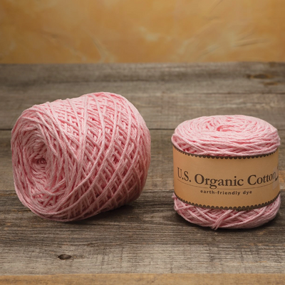 Organic Cotton Balls Sport Weight Yarn | Baby Pink