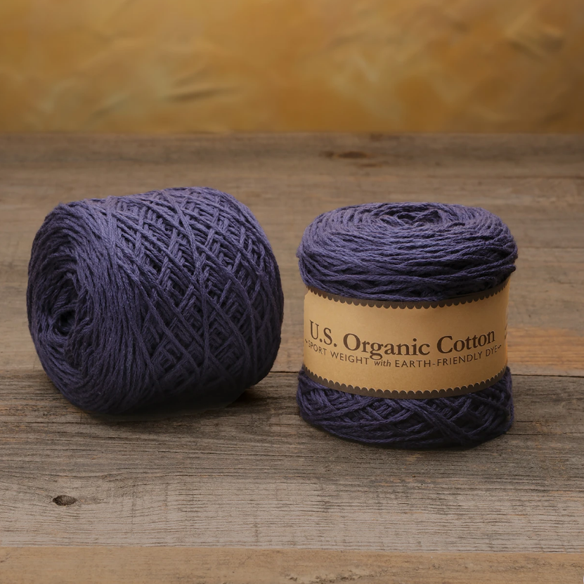 Indigo U.S. Organic Cotton Sport Weight Yarn Ball