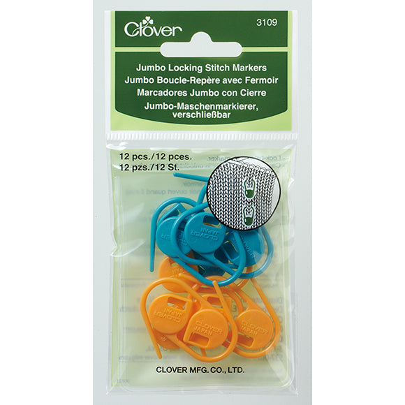 Clover Locking Stitch Markers in Jumbo - 20 pces