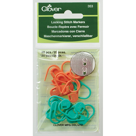 Clover Locking Stitch Markers in Regular 20 Pcs