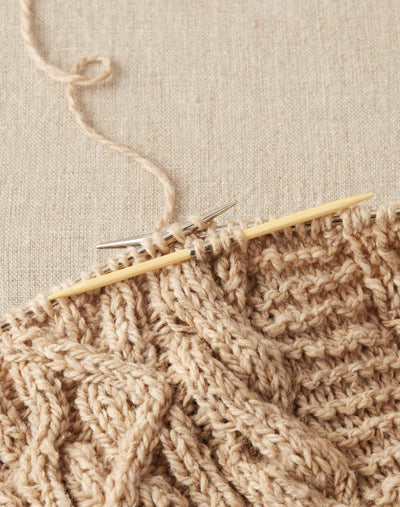 Knitting Cable Needles Bamboo - In Work