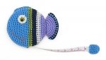 Retractable Crochet Animal Tape Measure by Buttons - Fish