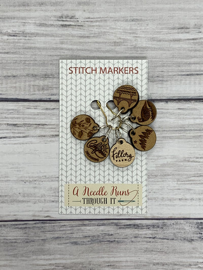 Wooden Ring Stitch Markers by A Needle Runs Though It - FYN