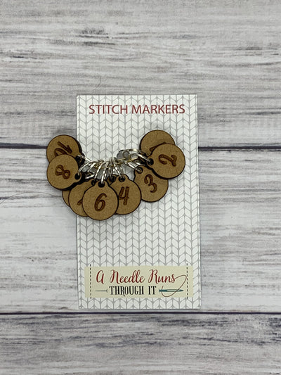 Wooden Ring Stitch Markers by A Needle Runs Though It - Stitch Markers